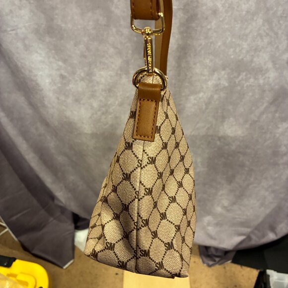 Steve Madden Multipurpose Cognac BBerlin Logo Monogram Tote, Bag in Bag. - Picture 12 of 14